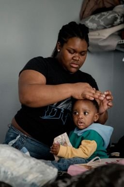 Myisah Savage, 25, with her 11 month old daughter in Philadelphia, PA. on Friday, February 20, 2026.