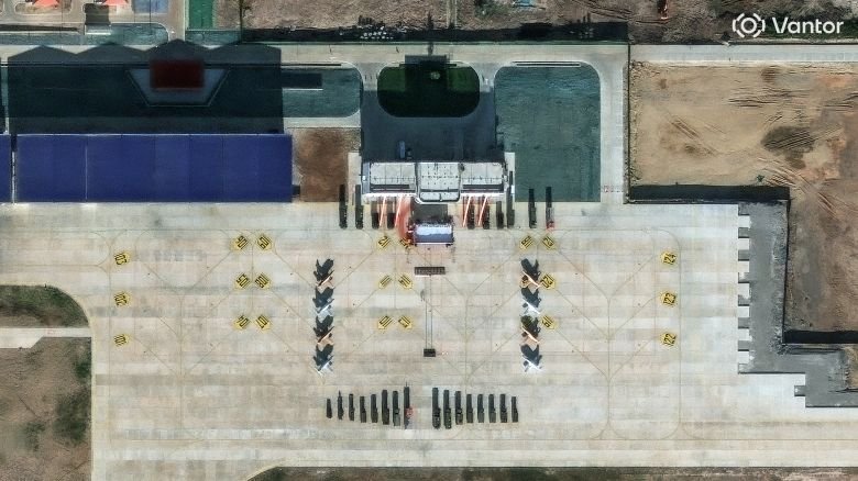 An image from Vantor shows aircraft at a new joint China-Laos installation in Ban Keun, Laos.