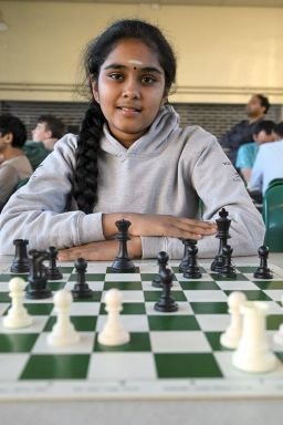 Bodhana Sivanandan, age 11, poses at Harrow Chess Club in Harrow, London on April 23, 2026.