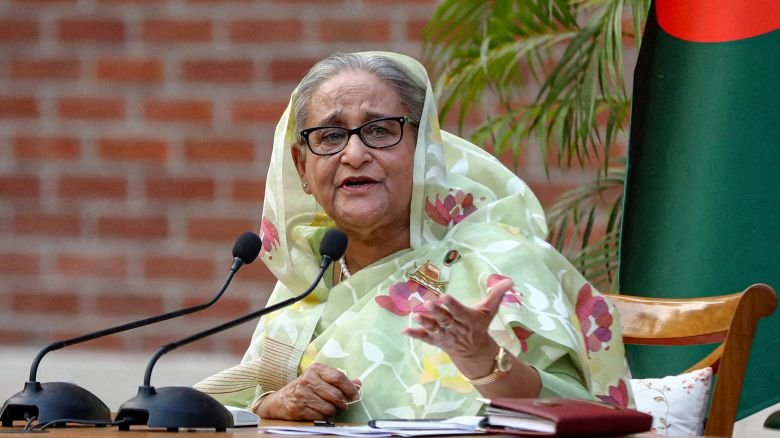Sheikh Hasina, former prime minister of Bangladesh, in Dhaka, Bangladesh, January 8, 2024.