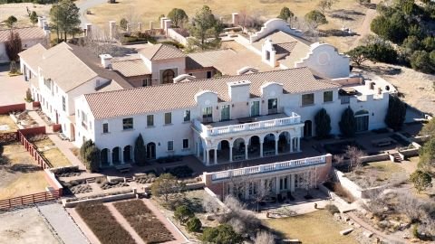 A drone view shows Zorro Ranch, a property formerly owned by Jeffrey Epstein, near Stanley, New Mexico, on March 8.