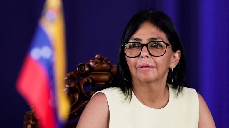 Venezuela's acting President Delcy Rodriguez attends the signing of cooperation agreements in education, hydrocarbons, tourism, agriculture and political affairs with Suriname's President Jennifer Geerlings-Simons (not pictured) at the Presidential Palace in Paramaribo, Suriname, on September 11, 2026.