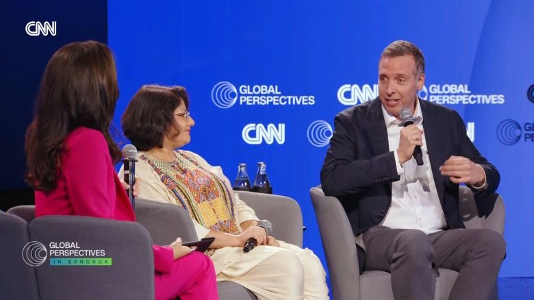 <p>Malobika Banerji, vice president of content for Southeast Asia, for Netflix, and Jon Serbin, CEO of Pacific Music Group, speak to to CNN’s Hanako Montgomery at Global Perspectives: In Bangkok.</p>