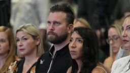 Sky Roberts, brother of an Epstein victim, and Amanda Roberts, sister-in-law of a victim, at an event in Dallas, Thursday, September 10, 2026.