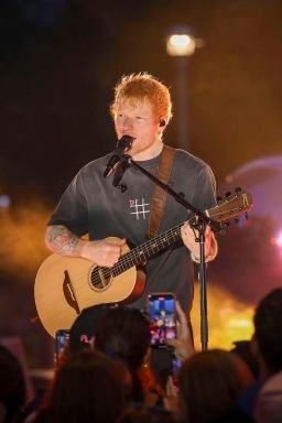 Singer-songwriter Ed Sheeran performs during "Ed Sheeran's Play: Live from New York" in Brooklyn on September 13, 2025.