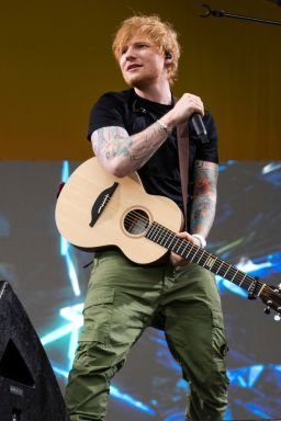 Ed Sheeran performs at the 2023 New Orleans Jazz & Heritage Festival in New Orleans on April 29, 2023.