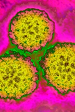 Papilloma virus, HPV). It causes cervical cancer. Image taken with transmission electron microscopy.