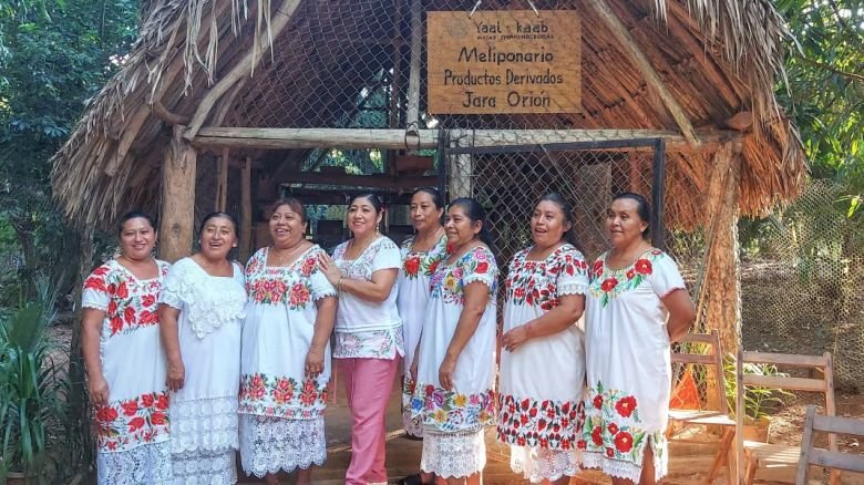 The women of the Melipona Bee Guardians Network “Muuch Ka’jal Kaabo’ob,” in Yucatán.