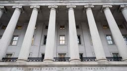 The Treasury Department building in Washington, DC, on January 19, 2023.