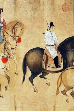 Zhang Xuan, who flourished during the reign of Tang Emperor Xuanzong (712-756), painted many pieces of art. One of his best known paintings is Court Ladies Preparing Newly-Woven Silk, of which a single copy survives painted by Emperor Huizong of Song (r. 1100-1125) in the early 12th century.