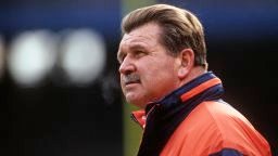 CLEVELAND, OH - NOVEMBER 29:  Head coach Mike Ditka of the Chicago Bears looks on from the sideline during a game against the Cleveland Browns at Cleveland Municipal Stadium on November 29, 1992 in Cleveland, Ohio.  The Browns defeated the Bears 27-14.  (Photo by George Gojkovich/Getty Images)
