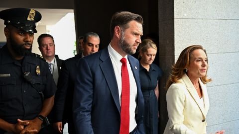 Vice President JD Vance arrives for a meeting with House Republicans at the US Capitol on Wednesday.