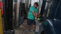 MIAMI, FLORIDA - SEPTEMBER 11: Luis Torrado pumps diesel fuel into his tractor-trailer at a truck stop on September 11, 2026 in Miami, Florida. Diesel fuel prices in the U.S. topped $6 a gallon for the first time ever. (Photo by Joe Raedle/Getty Images)
