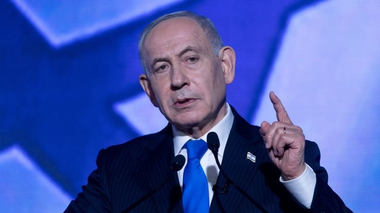 Israeli Prime Minister, Benjamin Netanyahu speaks during a Likud campaign rally in Tel Aviv, Israel, on September 17.