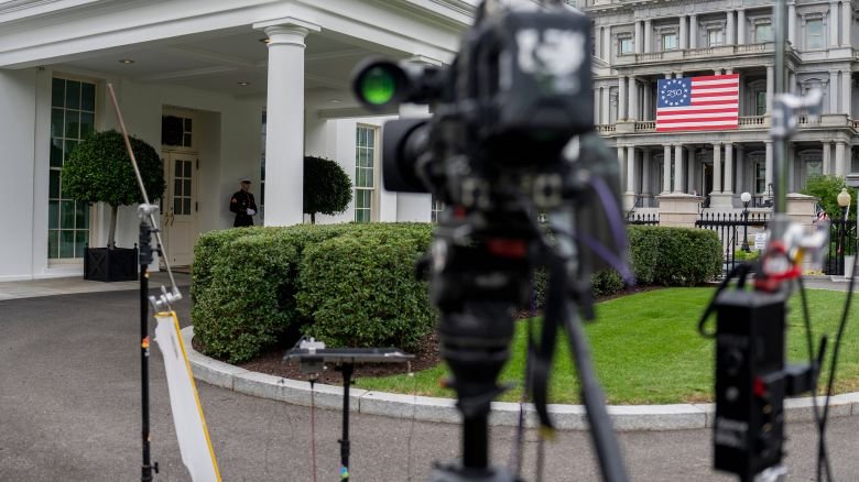 A television camera outside the West Wing of the White House on September 21, 2026.