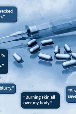A selection of comments posted on Reddit by people who say they took the experimental peptide BPC-157 and had bad reactions. This and other experimental peptides are promoted by wellness and antiaging influencers, despite a lack of clinical trial data showing whether they’re safe or effective.