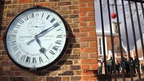 Mandatory Credit: Photo by NEIL HALL/EPA-EFE/Shutterstock (15233016p)The Shepherd Gate Clock displays a 24 hour face at the Royal Observatory Greenwich in London, Britain, 12 March 2025 (issued 01 April 2025). The Shepherd Gate Clock was installed at the gates to the observatory, and was the first clock ever to show Greenwich Mean Time (GMT) directly to the public and its time transmitted across the world. The meridian line in Greenwich represents the Prime Meridian of the world, Longitude Zero (0° 0' 0"). Every place on the Earth is measured in terms of its angle east or west from this line. Since 1884, the Prime Meridian has also served as the reference point for Greenwich Mean Time (GMT) which was distributed both nationally, via the Time Ball installed in 1833, and the national standardization for Railway Time in 1852. The year 2025 marks 350 years since the foundation of the Royal Observatory, the first state-funded, purpose-built scientific institution in Britain. It was founded in 1675 by British King Charles II to make astronomical observations that could help navigators at sea determine their longitude (east-west position).Royal Observatory Greenwich celebrates 350 years, London, United Kingdom - 12 Mar 2025