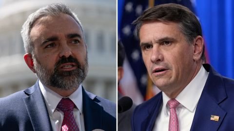 New Mexico Attorney General Raúl Torrez, left, and Acting Attorney General Todd Blanche.