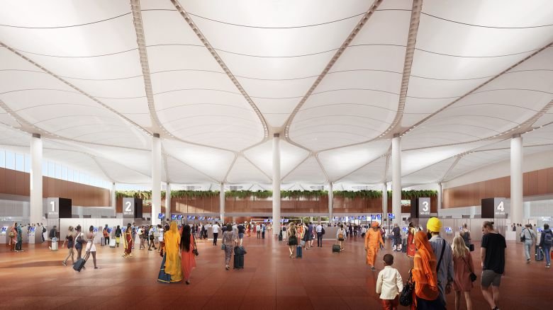 A rendering of the airport's interior.